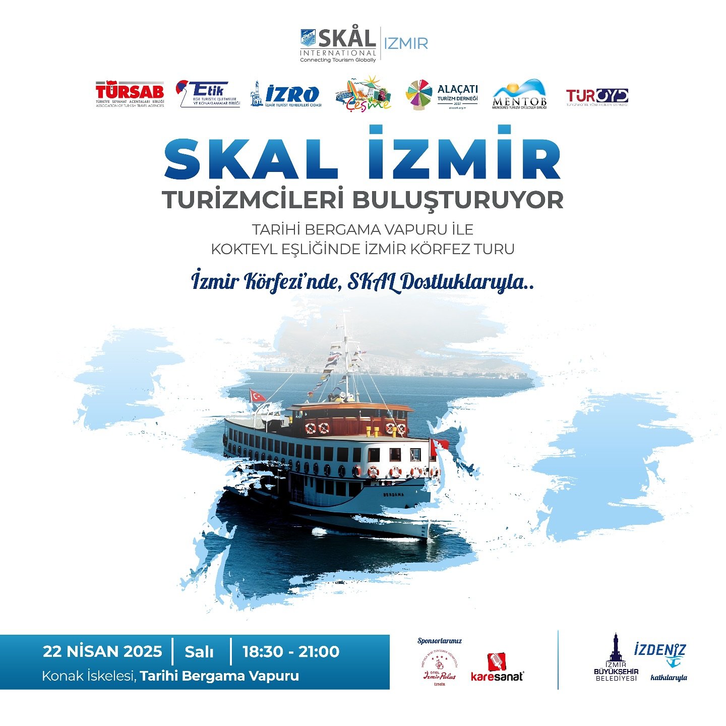 Tarihi Bergama Vapuru İle Kokteyl Eşliğinde İzmir Körfez Turu